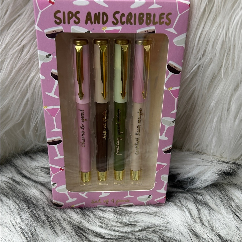 Sips and Scribbles 4 Pen Set